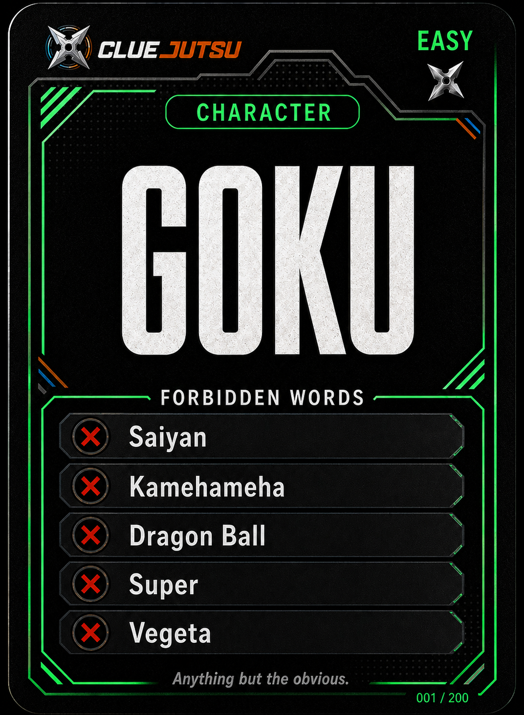 ClueJutsu Hard answer card