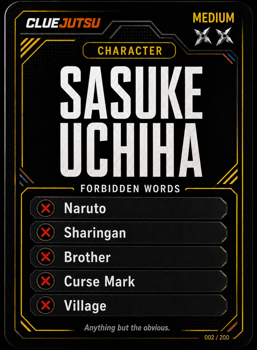 ClueJutsu Easy answer card
